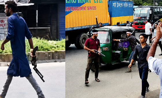 বিএনপির কর্মসূচিতে অস্ত্রের মহড়া!