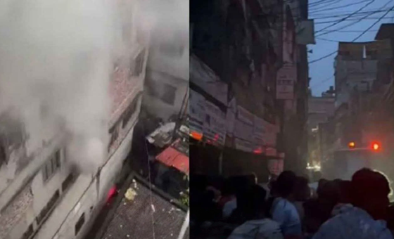পুরান ঢাকার বংশালে হেলমেটের গোডাউনে ভয়াবহ আগুন